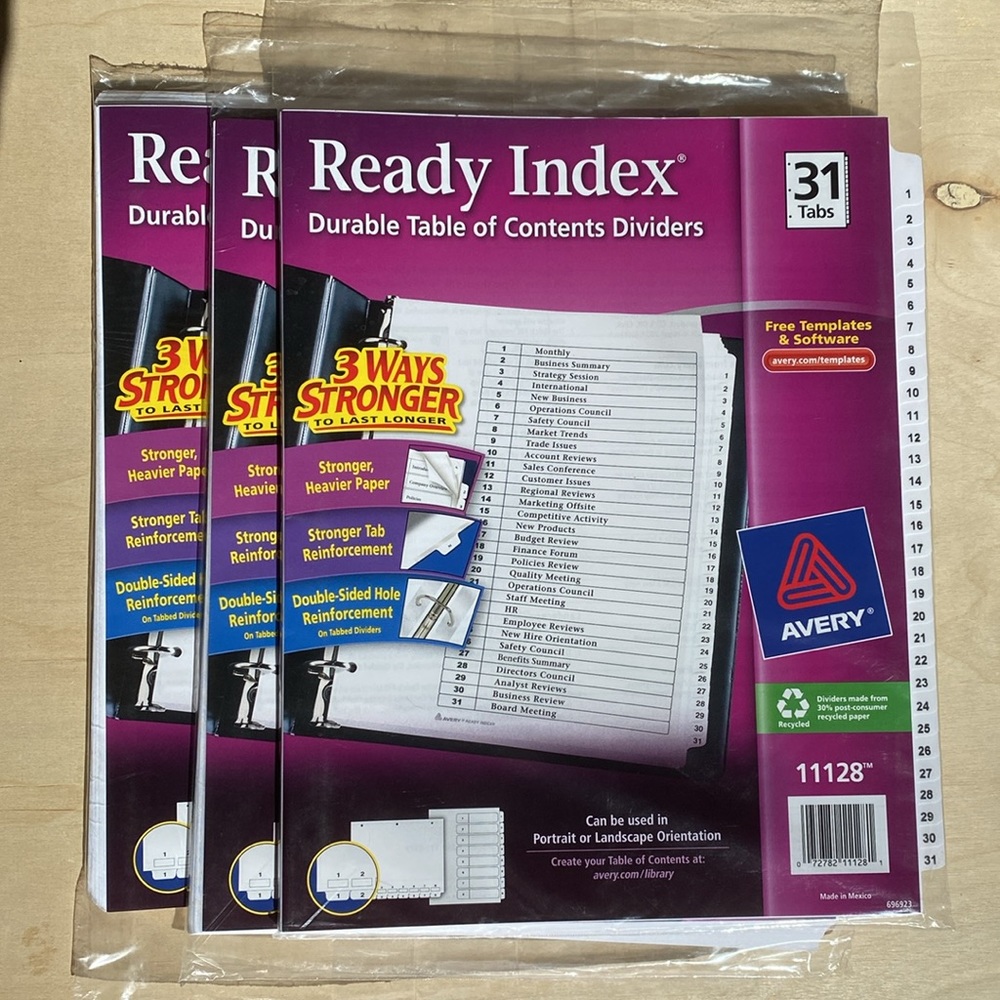 AVERY TAB DIVIDERS➕3 PACKS